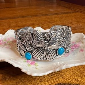 Western butterfly dragonfly turquoise bracelet